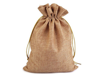 Dárkový pytlík 22x28 cm imitace juty - 20 ks - 5 béžová tm.