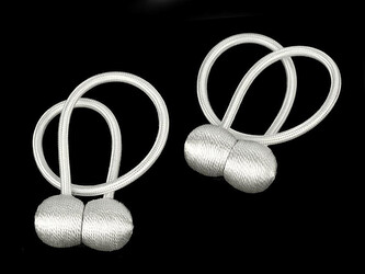 Dekorační úvaz / šňůra na závěsy s magnetem - 2 ks - 1 bílá off white