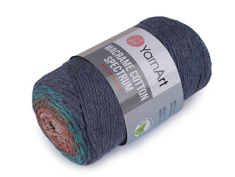 Pletací příze Macrame Cotton Spectrum 250 g - 1 ks - 11 (1327) modrá jeans