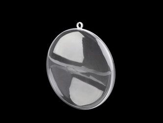 Plastový medailon Ø7 cm dvoudílný - 5 ks - transparent