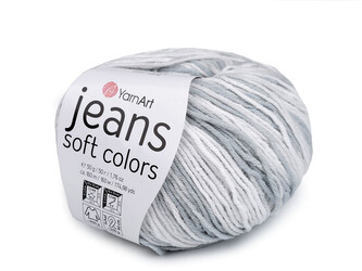 Pletací příze Jeans Soft Color 50 g - 1 ks - 8 (6208) šedá světlá