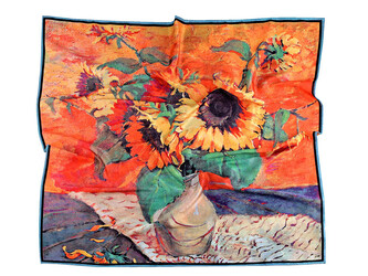 Saténový šátek 70x70 cm - 1 ks - 2 oranžová pomerančová