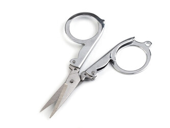 Nůžky délka 10 cm skládací - 1 ks - nikl