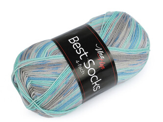 Pletací příze Best Socks samovzorovací / ponožkovka 100 g - 1 ks - 5 (7302) mint