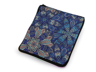 Skládací nákupní taška se zipem pevná 38x44 cm - 1 ks - 82 modrá královská mandala
