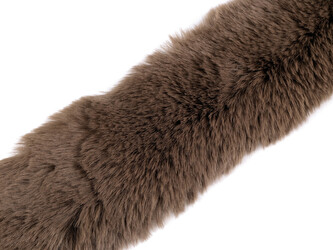 Našívací oděvní / dekorační kožešina plochá, řezaná šíře 5 cm - 1 ks - 5 béžová tm.