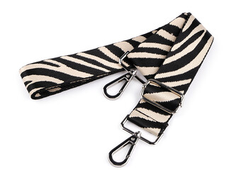 Textilní ucho / popruh na tašku s karabinami šíře 3,8 cm - 1 ks - 3 béžová světlá platina