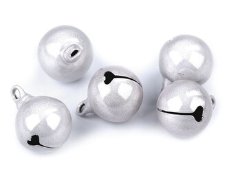 Rolničky Ø16 mm s vysokým leskem efekt kočičích očí - 30 ks - 1 stříbrná světlá