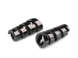 Kovová koncovka na šňůru Ø4 mm / ozdoba - 100 ks - 2 nikl černý