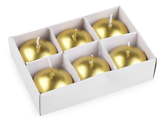 Plovoucí svíčky Ø4,5 cm - 6 ks - 3 zlatá světlá perleť