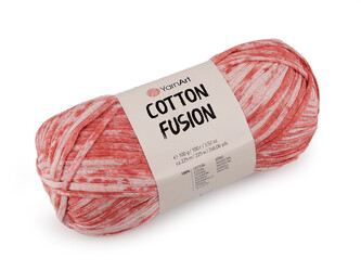 Bavlněná pletací příze Cotton Fusion 100 g - 1 ks - 2 (3643) růžová korálová