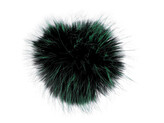 Kožešinová bambule s poutkem Ø12 cm - 1 ks - 3 černá zelená