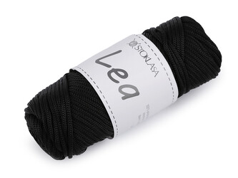 Pletací a háčkovací příze macrame Lea Ø3 mm 90 g - 1 ks - 11 černá