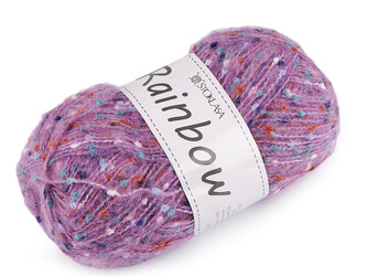 Pletací příze mohérová Rainbow 100 g - 1 ks - 15 (32-2) fialová sv.