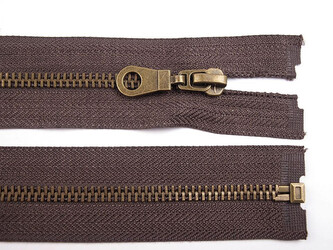 Staromosazný zip No 5 délka 60 cm bundový - 1 ks - 304 hnědá čokoládová
