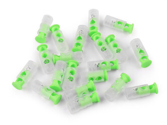 Brzdičky s dvěmi dírkami 9x24 mm - 50 ks - 3 zelená neon