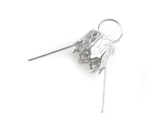 Očka na baňky / záponky s kaplíkem - 100 ks - 1 791/250/001  stříbrná