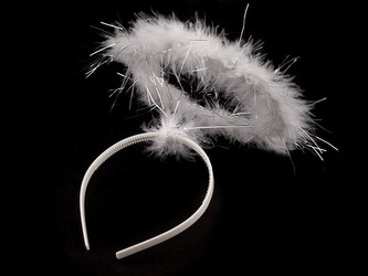 Karnevalová čelenka - anděl - 1 ks - bílá