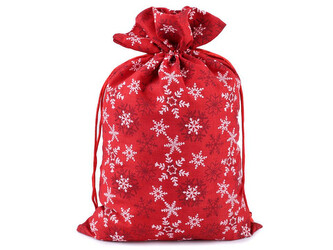 Vánoční dárkový pytlík vločky 20x30 cm - 1 ks - 1 červená Vánoční dárkový pytlík vločky 20x30 cm - 1 ks - 1 červená