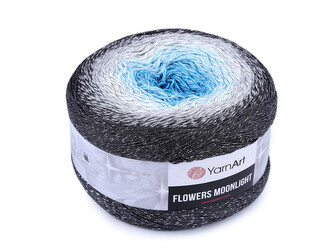 Pletací příze Flowers Moonlight 260 g - 1 ks - 3 (3251) modrá azuro šedá