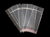 PP sáček s lepicí klopou a závěsem 6x10,5 cm - 100 ks - transparent