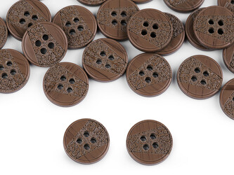 Knoflík laser velikost 24", 28", 32", 36" - 50 ks - 5 (24") hnědá
