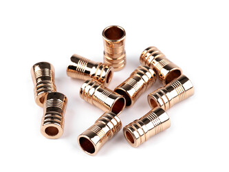 Kovová koncovka na šňůru Ø5 mm / ozdoba - 100 ks - 3 růžové zlato