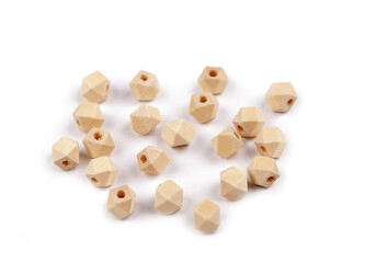 Dřevěné korálky nelakované 8x8 mm - 20 ks - přírodní sv.