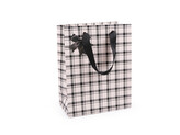 Dárková taška káro s mašlí - 12 ks - 4 krémová nejsvět.