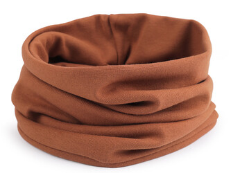 Bavlněná čepice / nákrčník unisex - 1 ks - 42 hnědá koňak nákrčník