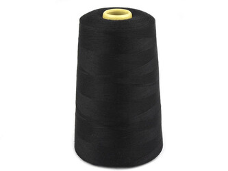 Polyesterové nitě pro overlocky i klasické šití návin 5000 yards PES 40/2 - 12 ks - 807 Black