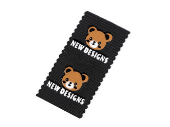 Nášivka / štítek do švů medvěd - 10 ks - 4 černá