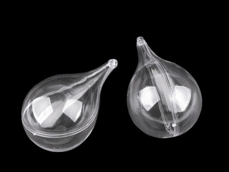 Plastová krabička dvoudílná - zvonek, stromeček, kapka, hvězda - 10 ks - 3 transparent baňka