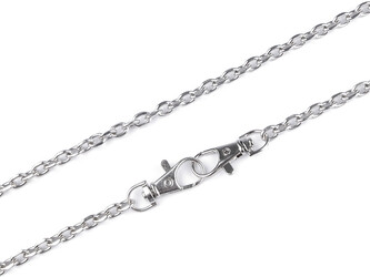 Řetízek na kabelky s karabinou délka 120 cm - 1 ks - 1 nikl