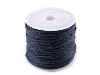 Šňůra bavlněná Ø0,8 mm voskovaná - 1 ks - 22 modrá delta tmavá