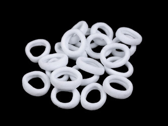 Mini gumičky do vlasů - 100 ks - 1 bílá