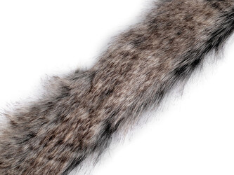 Našívací oděvní / dekorační kožešina žíhaná, plochá, řezaná šíře 5 cm - 1 ks - 4 béžová