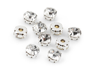 Našívací šatony / štras v pouzdře / kotlíku - 720 ks - Ø10 mm crystal