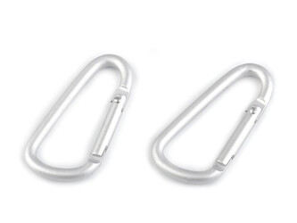 Kovová karabina - 20 ks - 2 stříbrná světlá