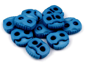 Brzdičky s dvěmi dírkami 20x20 mm - 100 ks - 10 modrá