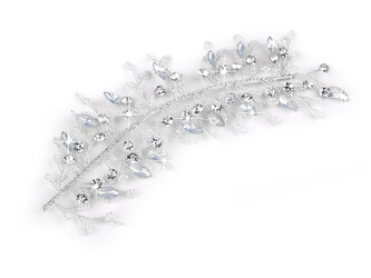 Ozdoba do vlasů s broušenými kamínky hand made svatební - 1 ks - crystal