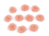 Aplikace kožešinová bambulka Ø3 cm - 10 ks - 12 meruňková