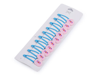 Sponka do vlasů pukačka - 10 ks - 4 modrá azuro kapka