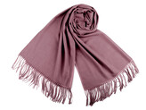 Šátek / šála typu pashmina s třásněmi 65x180 cm - 1 ks - 14 (26b) lila
