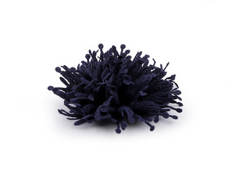 Textilní květ k našití a nalepení Ø10 cm - 10 ks - 6 modrá tmavá