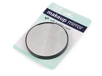 Zvětšovací zrcátko s přísavkami Ø9; 10 cm - 1 ks - 2 (9 cm, 5x) černá