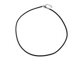 Kožená šňůrka s karabinkou z nerezové oceli délka 50 cm - 1 ks - černá