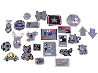 Nažehlovačka - mix reflexních vzorů a velikostí - 10 ks - mix vzorů