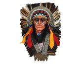 Závěsná dekorace Indiánský náčelník 50 cm - var. M