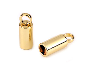 Kovová koncovka na šňůru Ø7 mm - 10 ks - 2 zlatá klasik